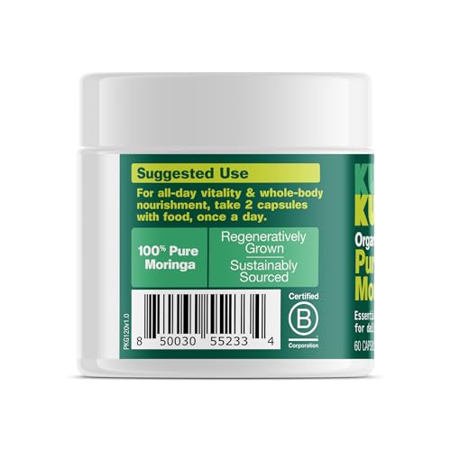 Kuli Kuli Organic Moringa Capsules [60 Count] - Premium Moringa Leaf Powder Capsules