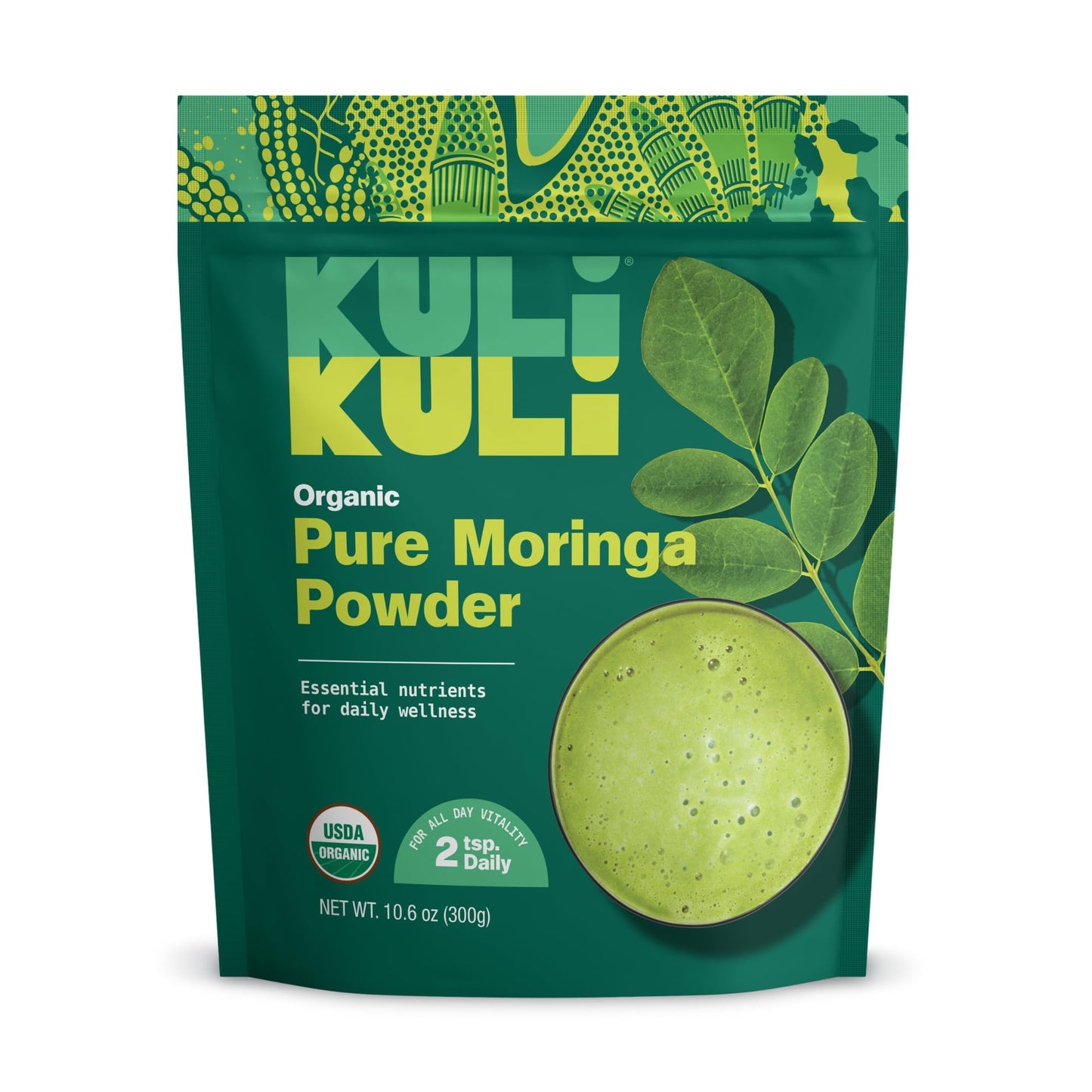 Kuli Kuli Moringa Oleifera Organic Powder – Pure, USDA Certified, Non-GMO Moringa for Smoothies, Tea & Food (10.6 oz)