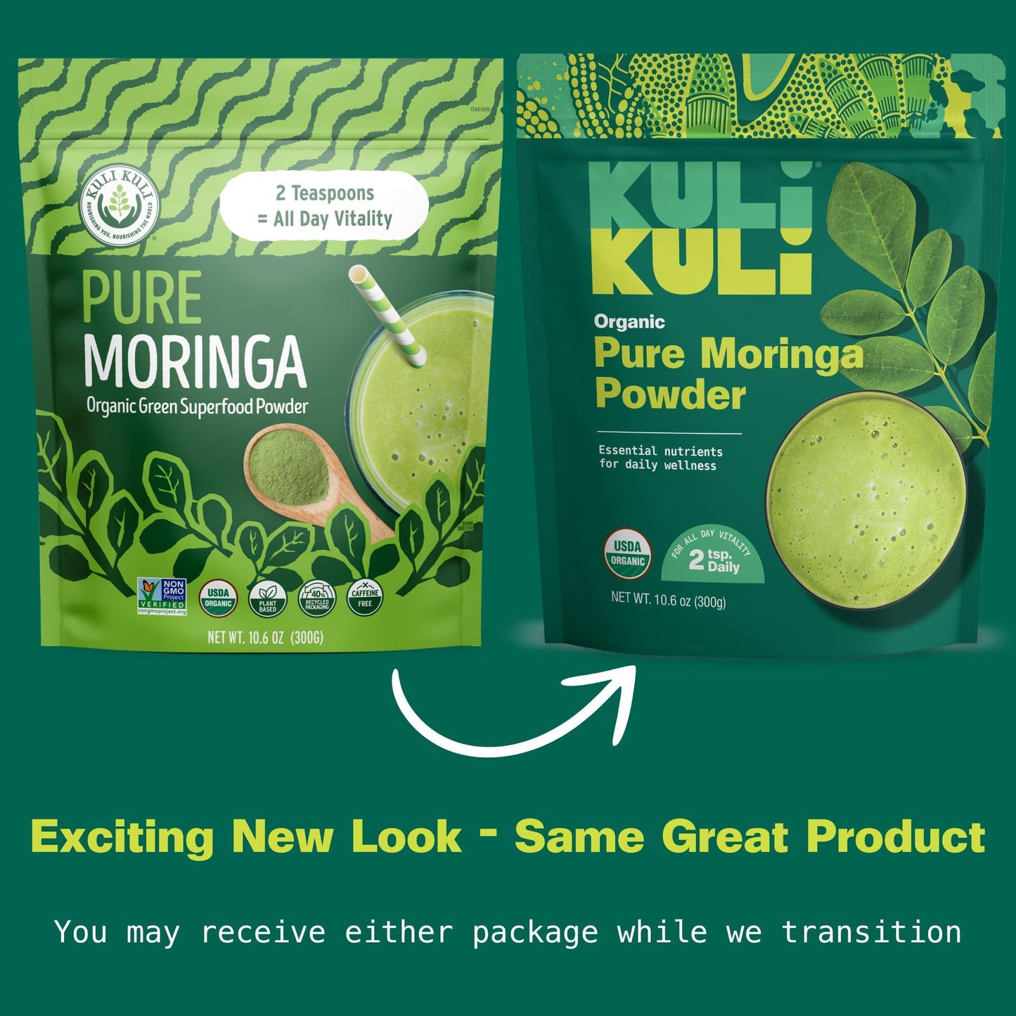 Kuli Kuli Moringa Oleifera Organic Powder – Pure, USDA Certified, Non-GMO Moringa for Smoothies, Tea & Food (10.6 oz)