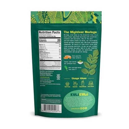 Kuli Kuli Moringa Organic Leaf Powder – 100% Pure, USDA Organic & Non-GMO