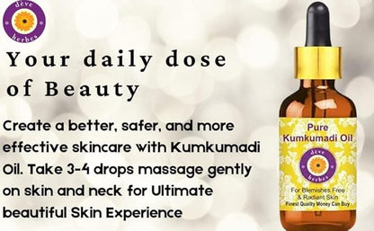 Deve Herbes Kumkumadi Face Oil with Glass Dropper – Saffron-Enriched Ayurvedic Oil 30ml