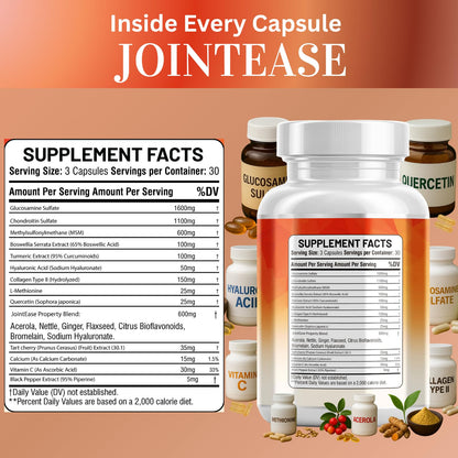 Kun Shafi JointEase – Glucosamine Chondroitin MSM with Hyaluronic Acid (90 ct)