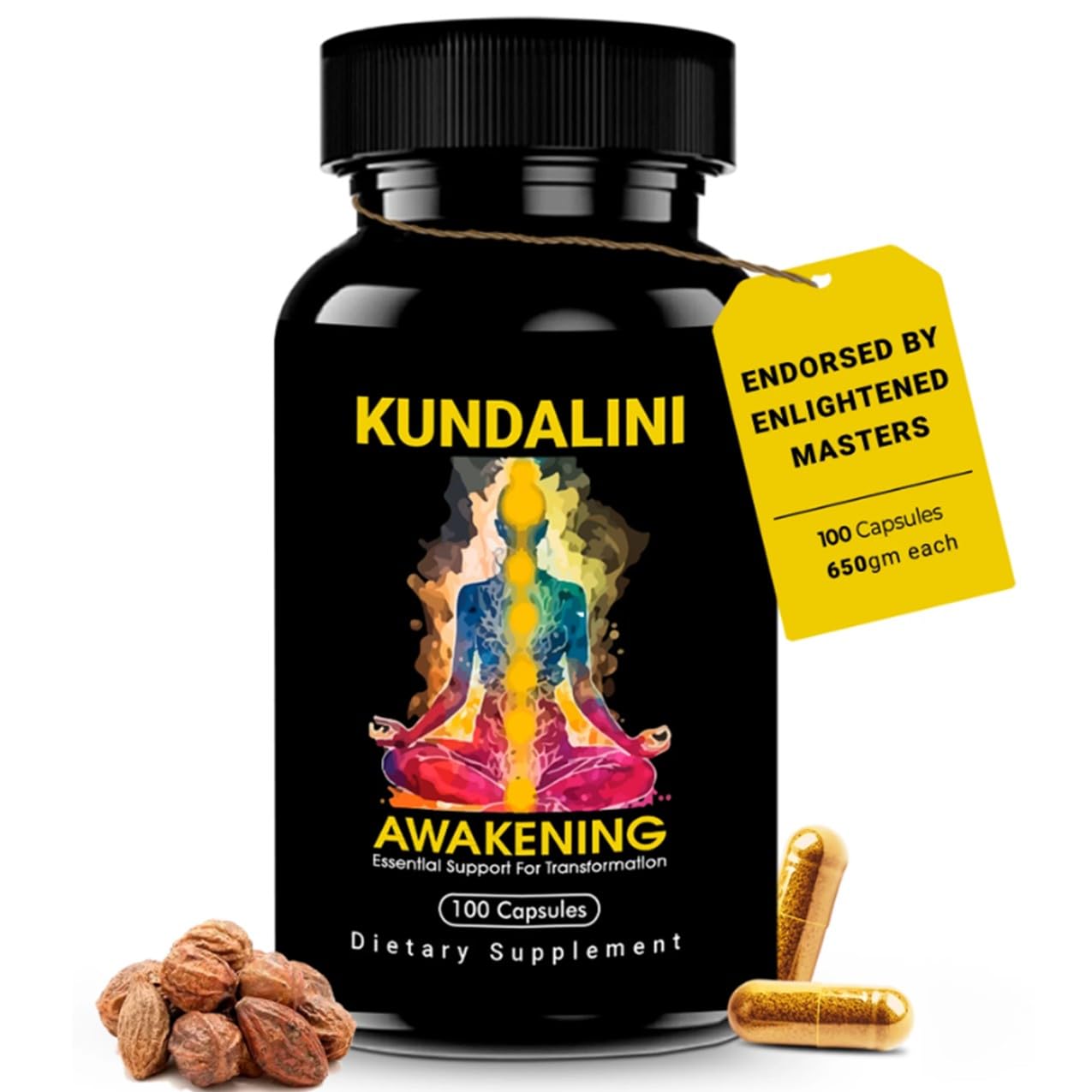 Kundalini Awakening Herbal Supplement – Ayurvedic Blend with Ashwagandha, Bacopa, Tulsi and Haritaki