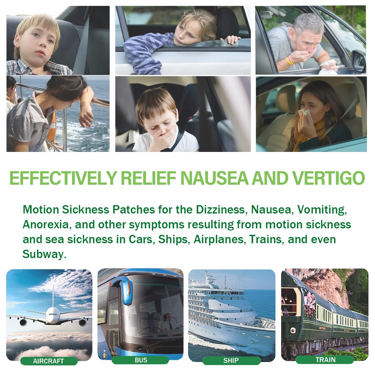 KUNHAOH Motion Sickness Patches - Waterproof, Non Drowsy Sea Sickness Patch 48 Count