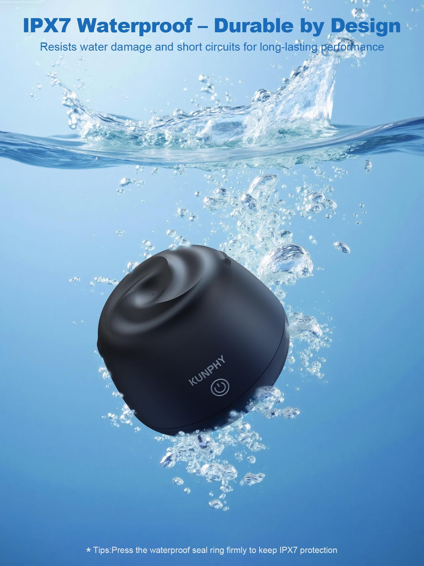 KUNPHY Dental Cleaner | Ultrasonic Retainer Cleaner 48kHz | UV + Tablet | Black
