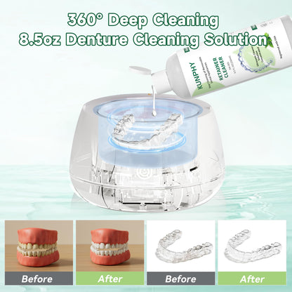 KUNPHY Ultrasonic Retainer Cleaner 8oz Mint – Professional Cleaning for Retainers, Dentures & Aligners