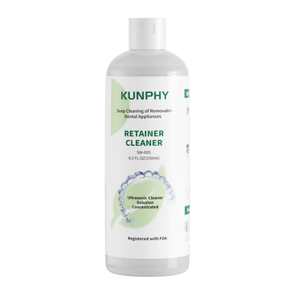 KUNPHY Ultrasonic Retainer Cleaner 8oz Mint – Professional Cleaning for Retainers, Dentures & Aligners