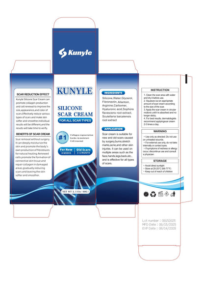 Kunyle Scar Cream – Silicone Scar Gel for Surgical Scars, Stretch Marks & Keloids (2.11 oz / 60 g)