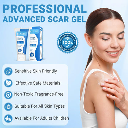 Kunyle Silicone Scar Gel – Advanced Scar Care for Surgical Scars, Keloids, and Stretch Marks | 2.11oz (60g)