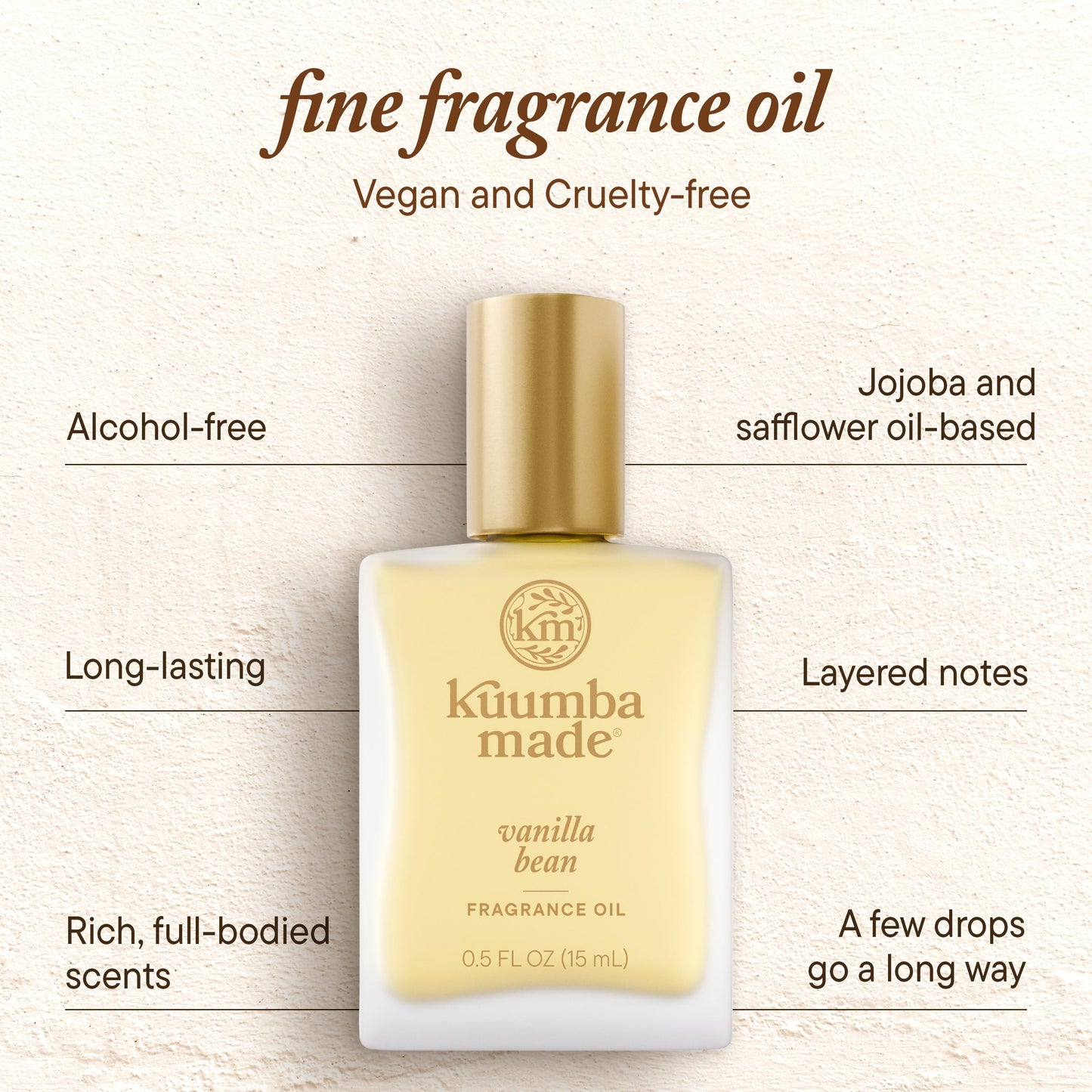 Kuumba Made Vanilla Bean Fragrance Oil 0.5 fl oz (15 ml) – Alcohol Free