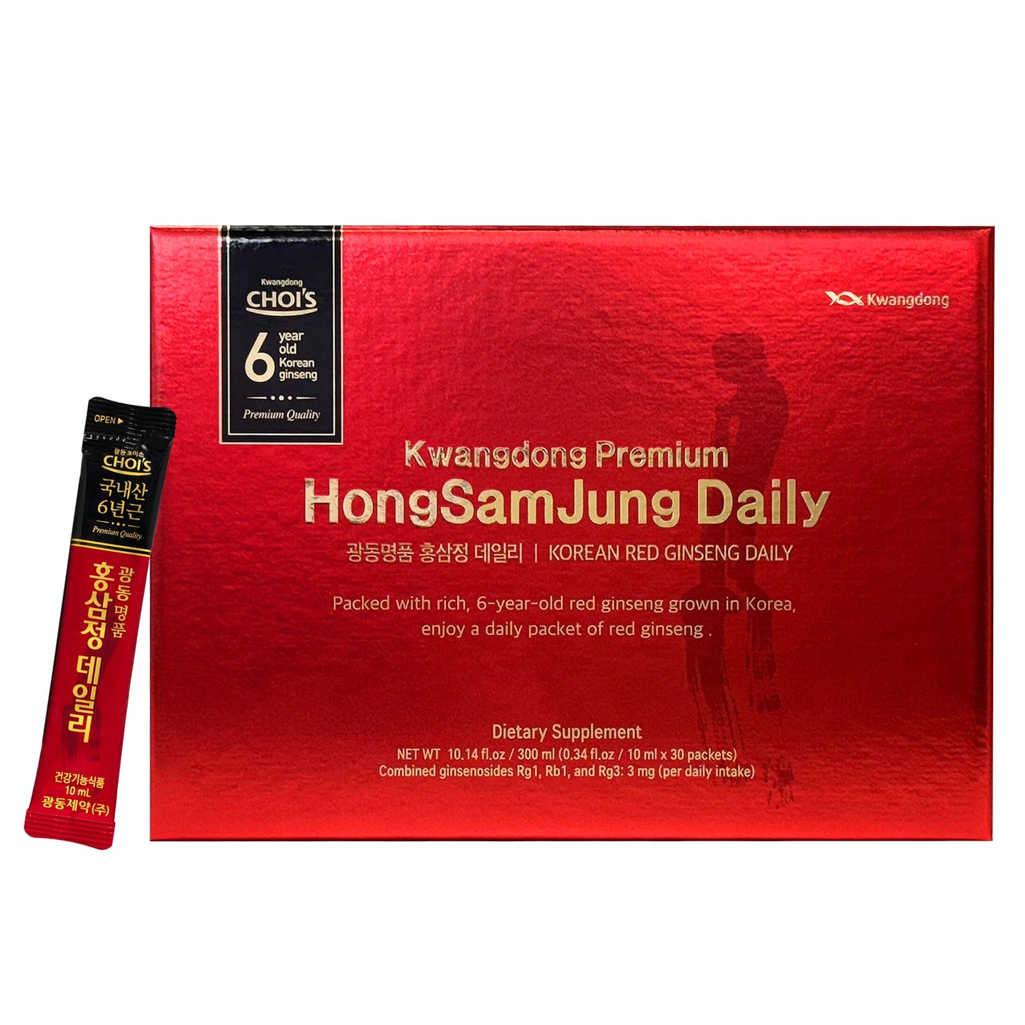 KWANGDONG Premium Korean Red Ginseng – 6-Year Grown, 30 Daily Packs