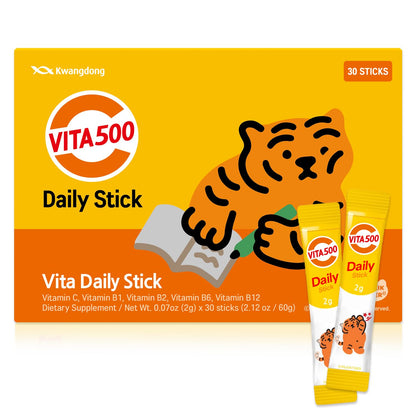 KWANGDONG Vita500 Daily Sticks – Immune Support & Energy with Vitamin C 500mg (30 Sticks)