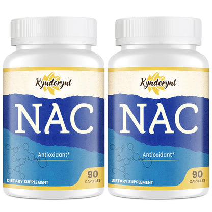Kynderynl NAC Supplement 1000mg - High-Dose NAC + Milk Thistle, Quercetin, Resveratrol, Glutathione - Antioxidant Formula - 90 Vegan Capsules -2P
