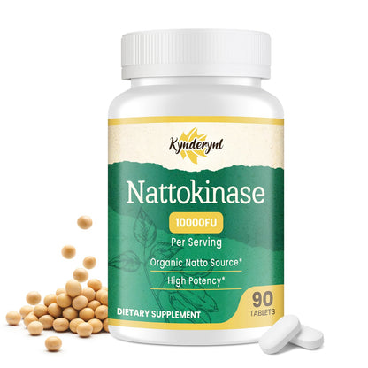 Kynderynl Nattokinase 10000FU – Organic Natto Enzyme 500mg, Enteric-Coated, Vegan