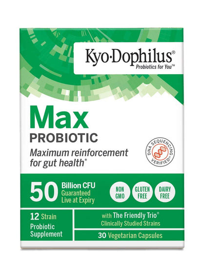 Kyo-Dophilus Max Probiotics, 30 Vegetarian Capsules | 50B CFU, 12 Strains