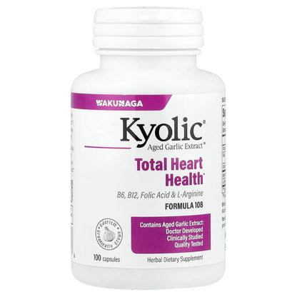 Kyolic Aged Garlic Extract Total Heart Health Formula 108 - 100 Capsules