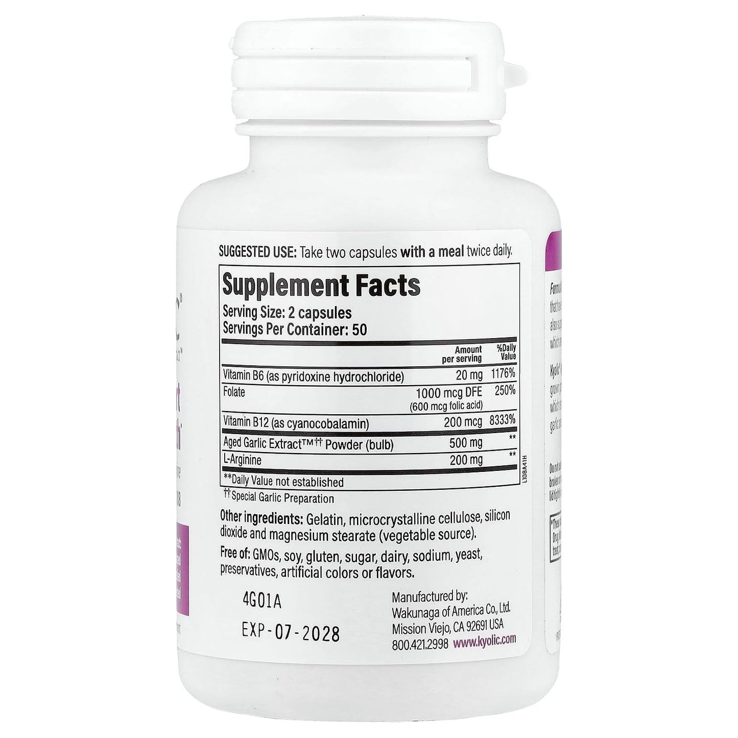 Kyolic Aged Garlic Extract Total Heart Health Formula 108 - 100 Capsules