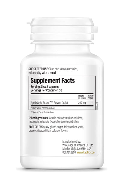 Kyolic Aged Garlic Extract Formula 200, Cardiovascular – Odorless