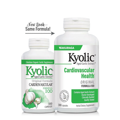 Kyolic Aged Garlic Extract Formula 100, Cardiovascular Health*, 300 Capsules