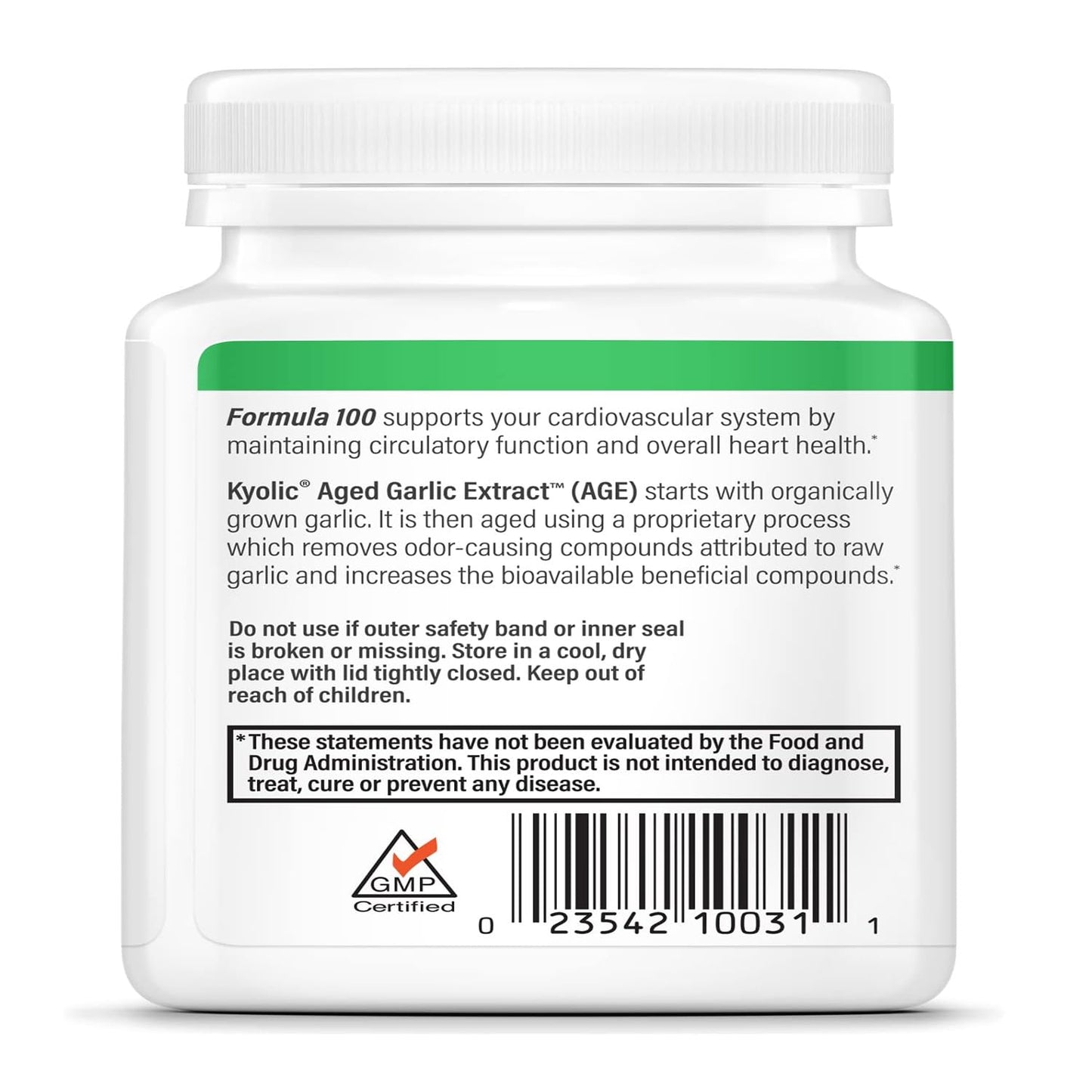 Kyolic Aged Garlic Extract Formula 100, Cardiovascular Health*, 100, Tablets