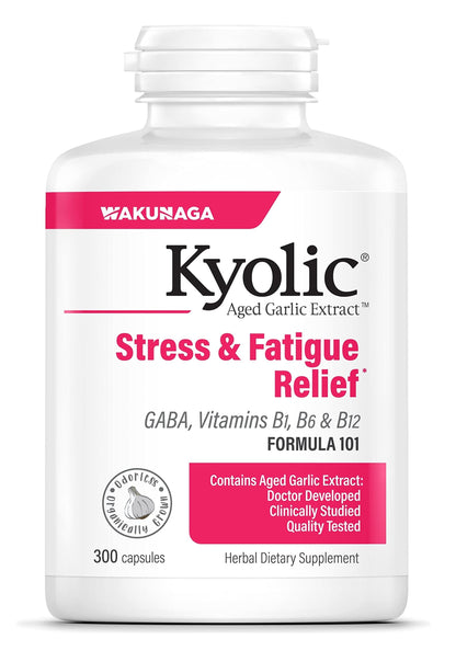 Kyolic Aged Garlic Extract Formula 101 – Stress & Fatigue Relief, 300 Capsules