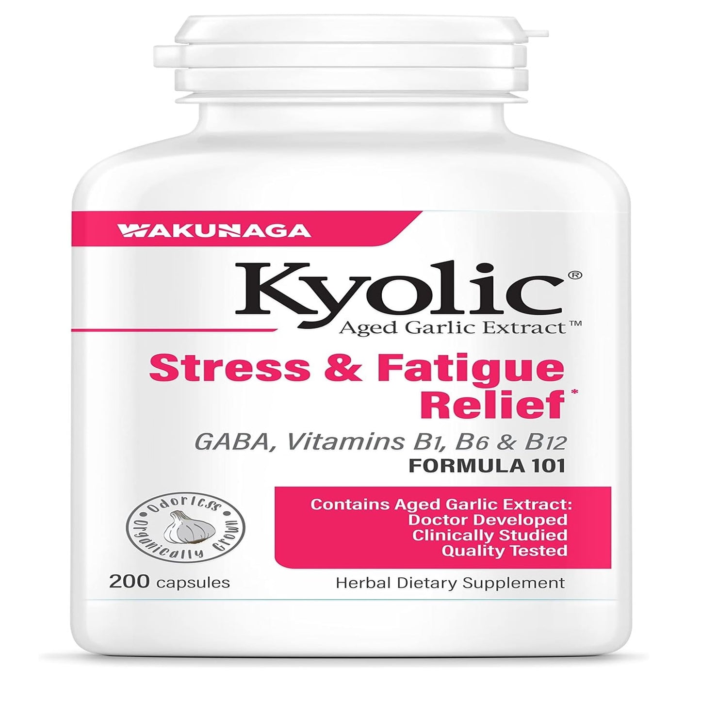 Kyolic Aged Garlic Extract Formula 101 – Stress & Fatigue Relief | 200 Capsules