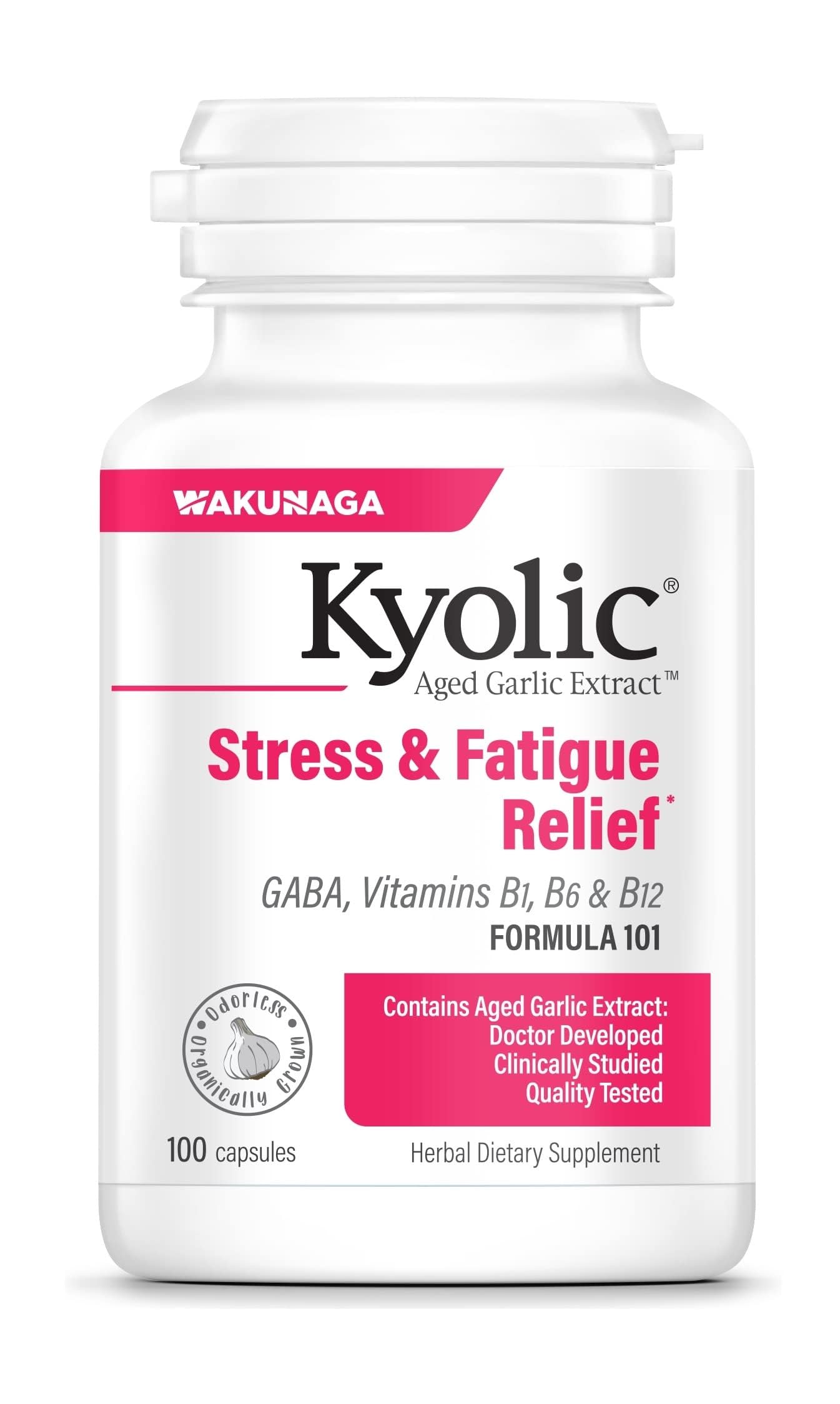 Kyolic Aged Garlic Extract Formula 101 – Stress & Fatigue Relief, 100 Capsules