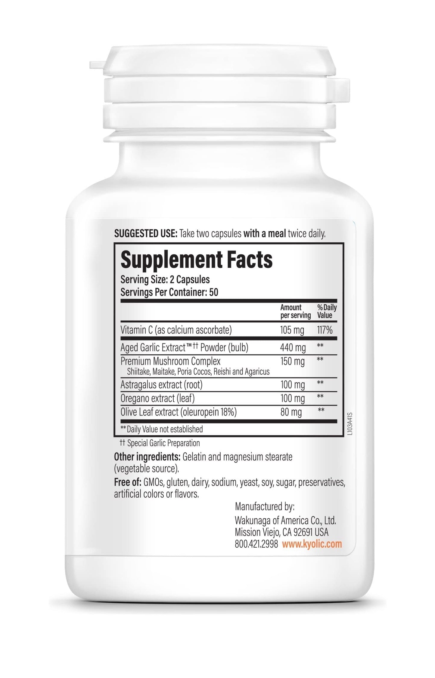 Kyolic Aged Garlic Extract Formula 103 – Immune Support* | 100 Capsules