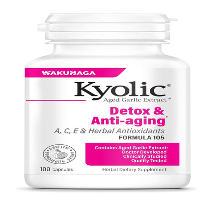 Kyolic Aged Garlic Extract Formula 105 - Detox & Anti-Aging (Odorless)
