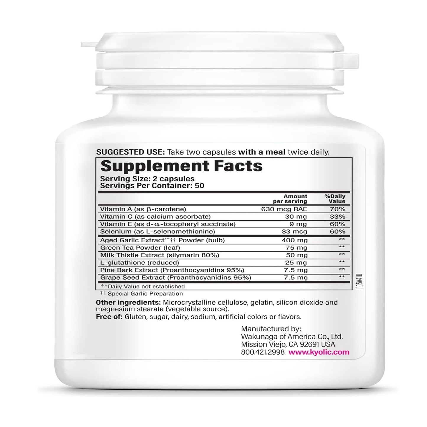 Kyolic Aged Garlic Extract Formula 105 - Detox & Anti-Aging (Odorless)