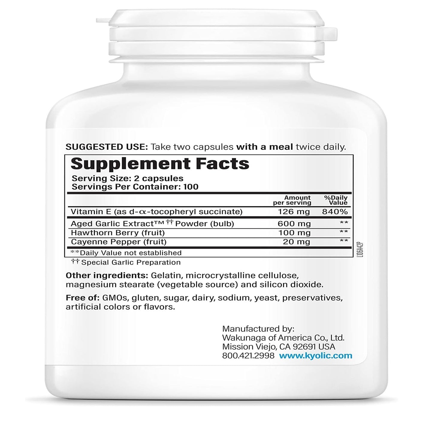 Kyolic Aged Garlic Extract Formula 106, Circulation Health