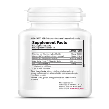 Kyolic Aged Garlic Extract Formula 101 – Stress & Fatigue Relief*, 100 Tablets