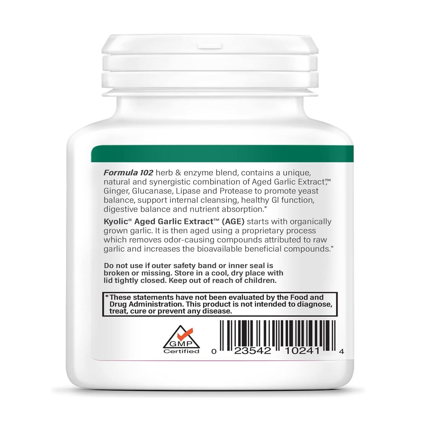 Kyolic Formula 102 Aged Garlic Extract - Candida Cleanse & Digestion (100 Caps)