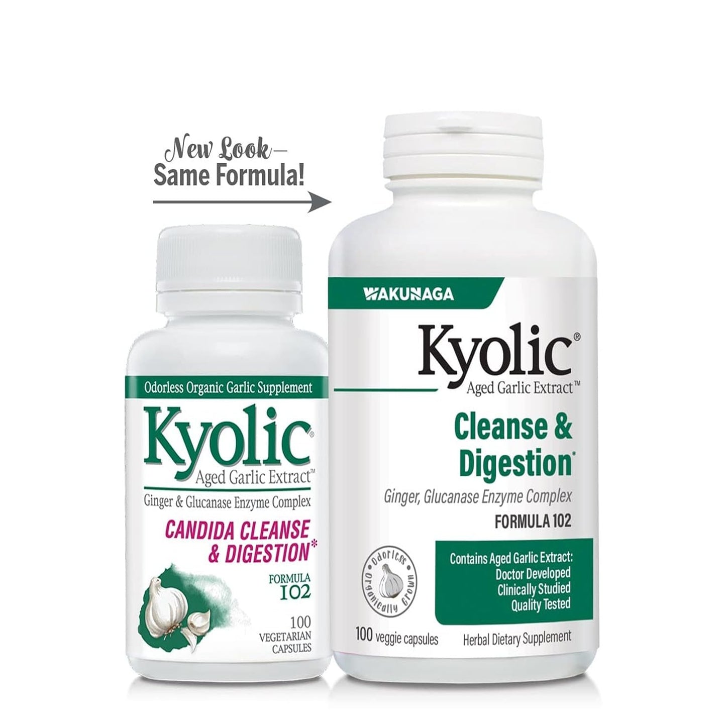 Kyolic Formula 102 Aged Garlic Extract - Candida Cleanse & Digestion (100 Caps)