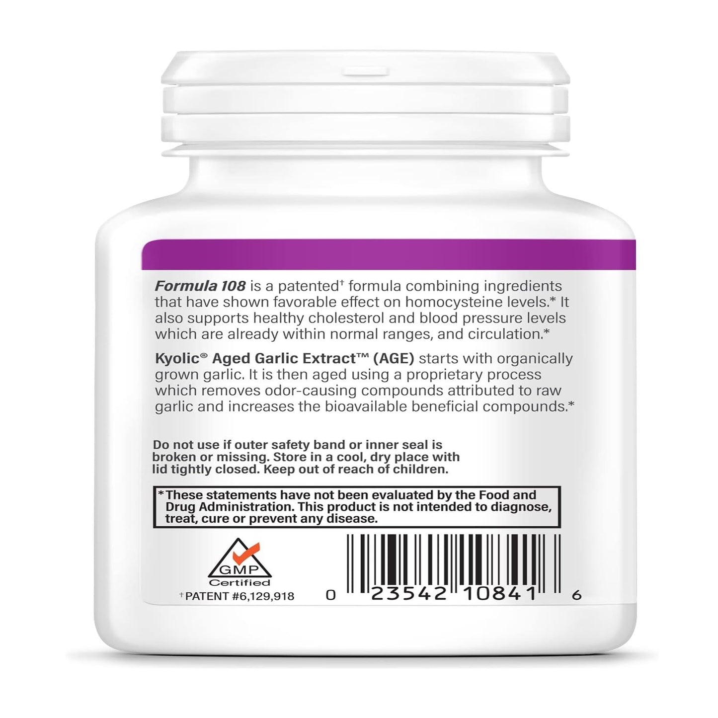 Kyolic Formula 108 Aged Garlic Extract – Total Heart Health, 100 Capsules