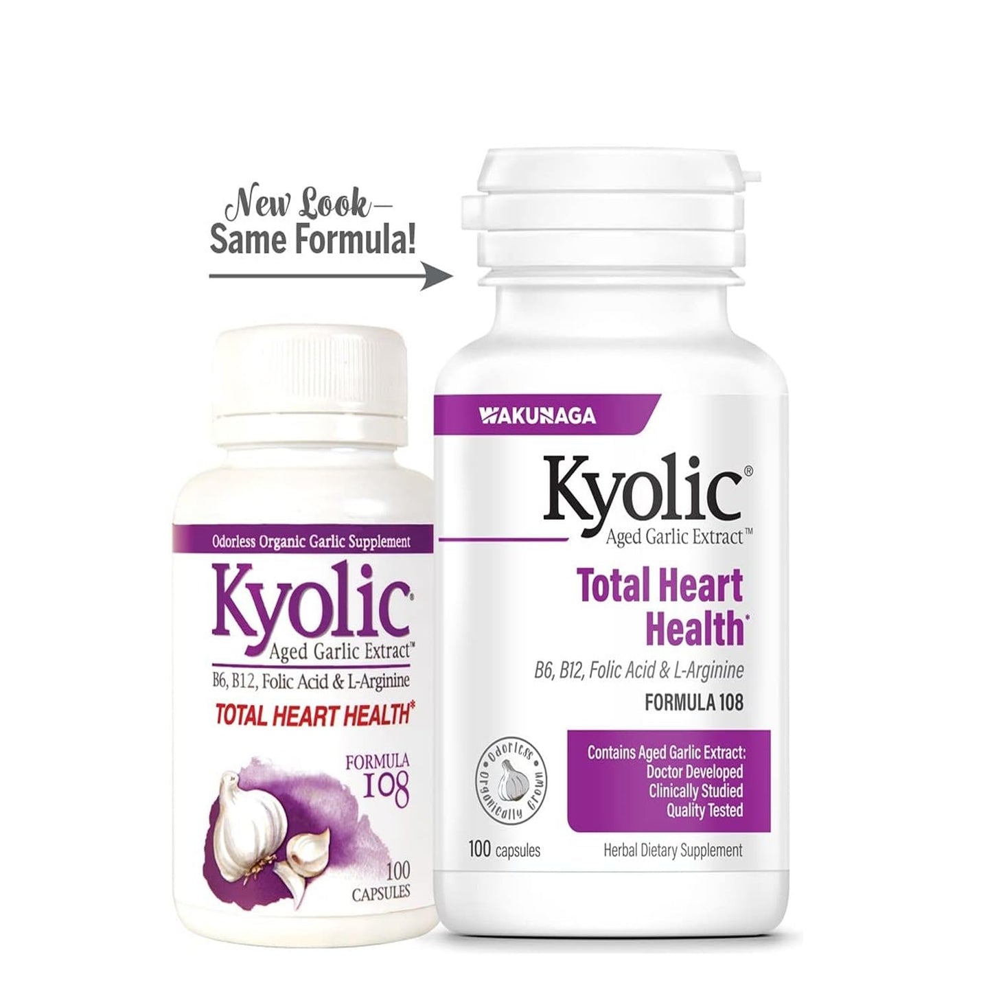 Kyolic Formula 108 Aged Garlic Extract – Total Heart Health, 100 Capsules