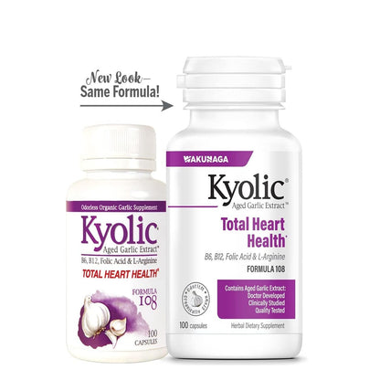 Kyolic Formula 108 Aged Garlic Extract – Total Heart Health, 100 Capsules