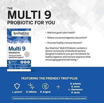 Kyolic Kyo-Dophilus Multi 9 Probiotic – Strong Gut Health | 90 Capsules