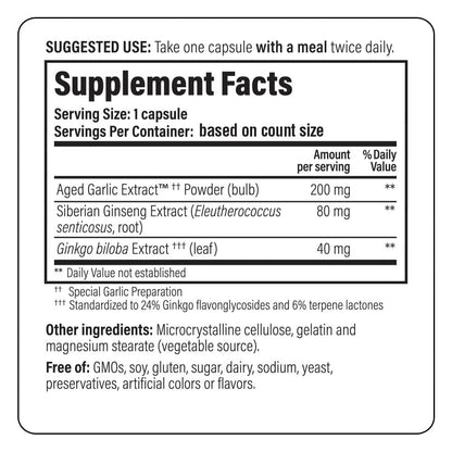 Kyolic Specialty Series Brain Memory - Concentration & Recall, 90 Capsules | Aged Garlic Extract + Ginkgo Biloba