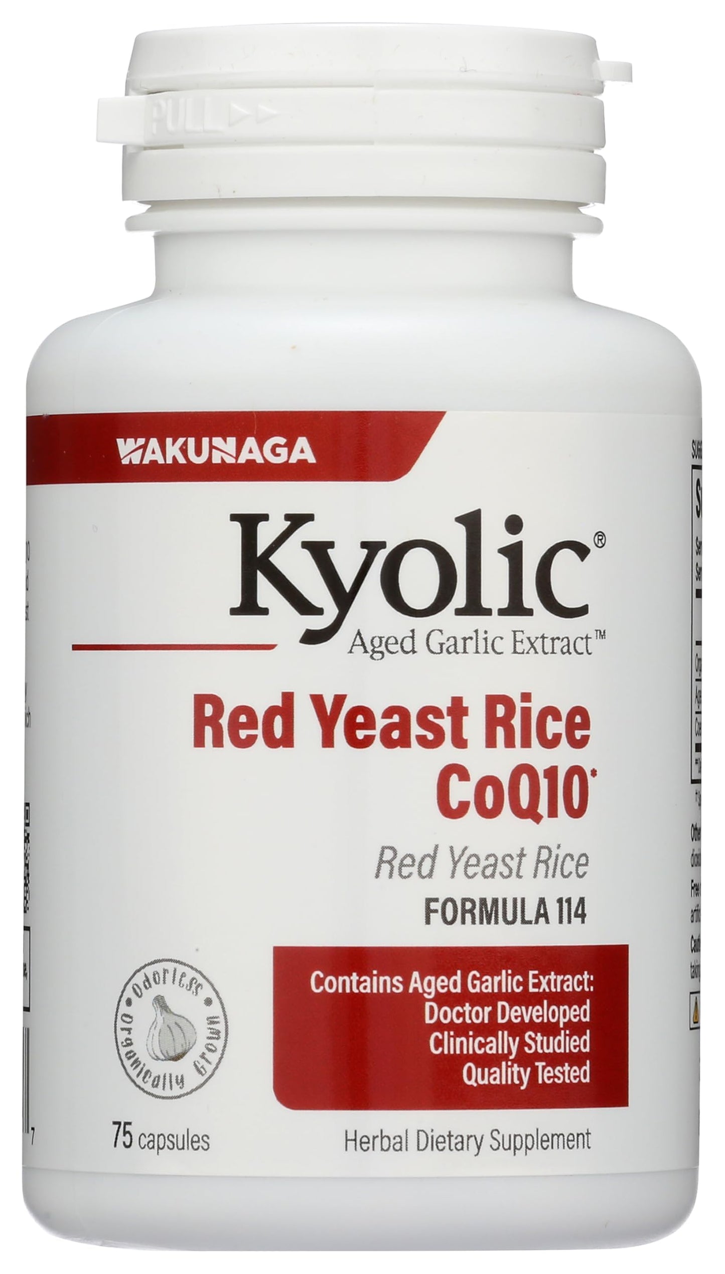 Kyolic Formula 114 Aged Garlic Extract with Red Yeast Rice & CoQ10 - 75 Capsules
