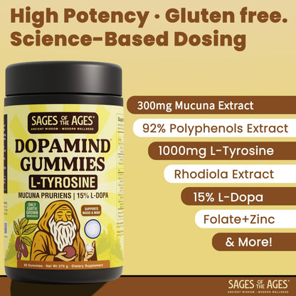 Sages Of The Ages DopaMind Gummies – Tyrosine Support for Focus & Mood
