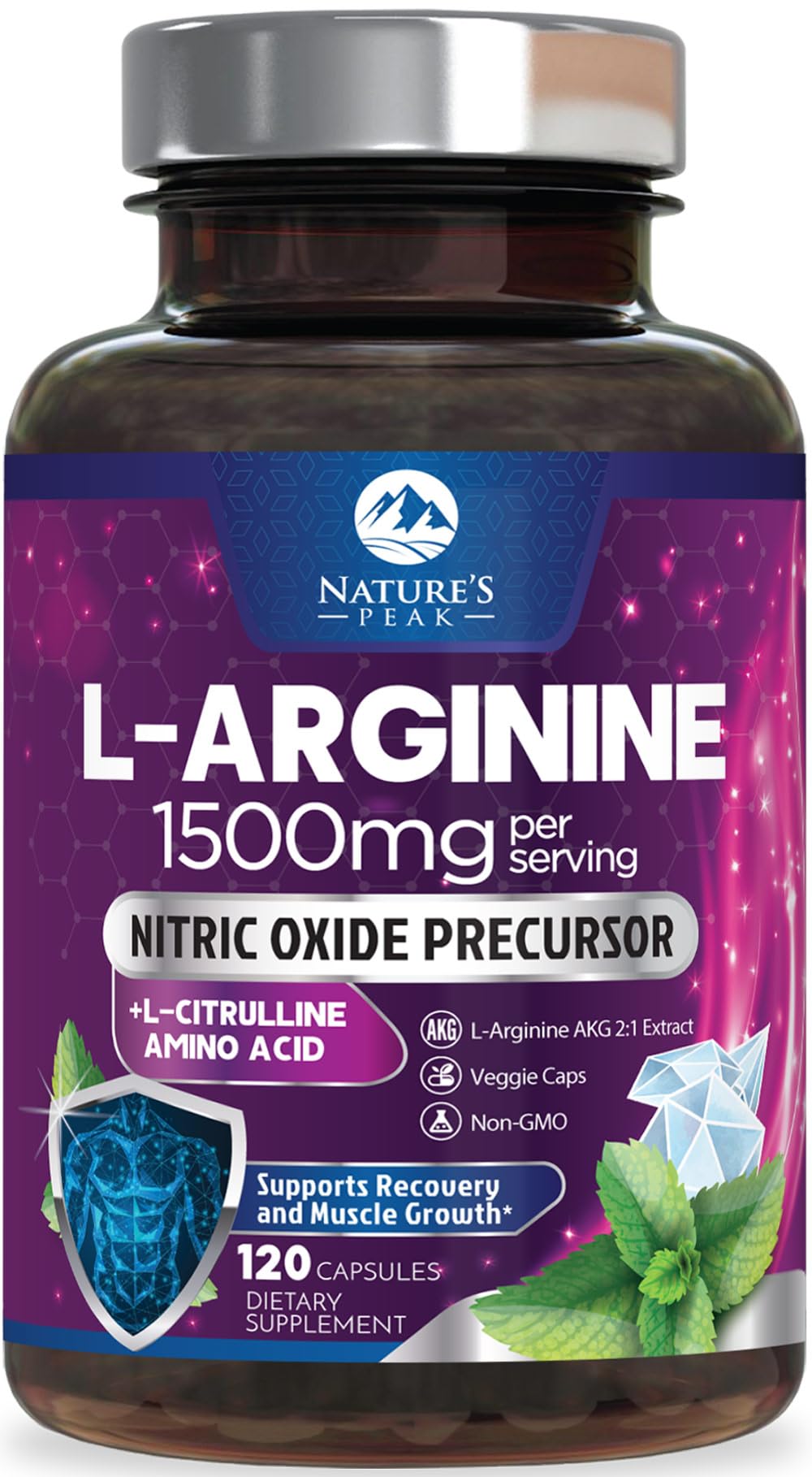 L-Arginine 1000mg Supplement – Heart Health & Energy Booster | 120 Capsules