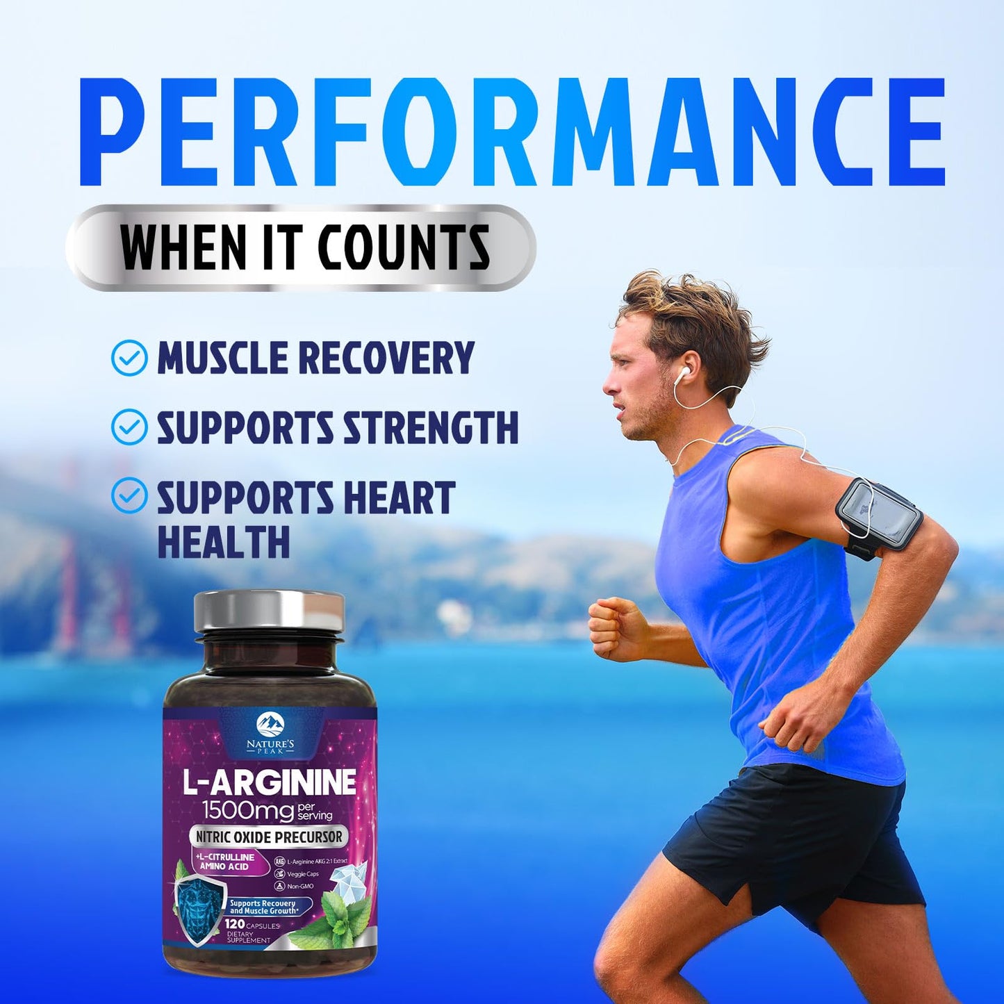 L-Arginine 1000mg Supplement – Heart Health & Energy Booster | 120 Capsules