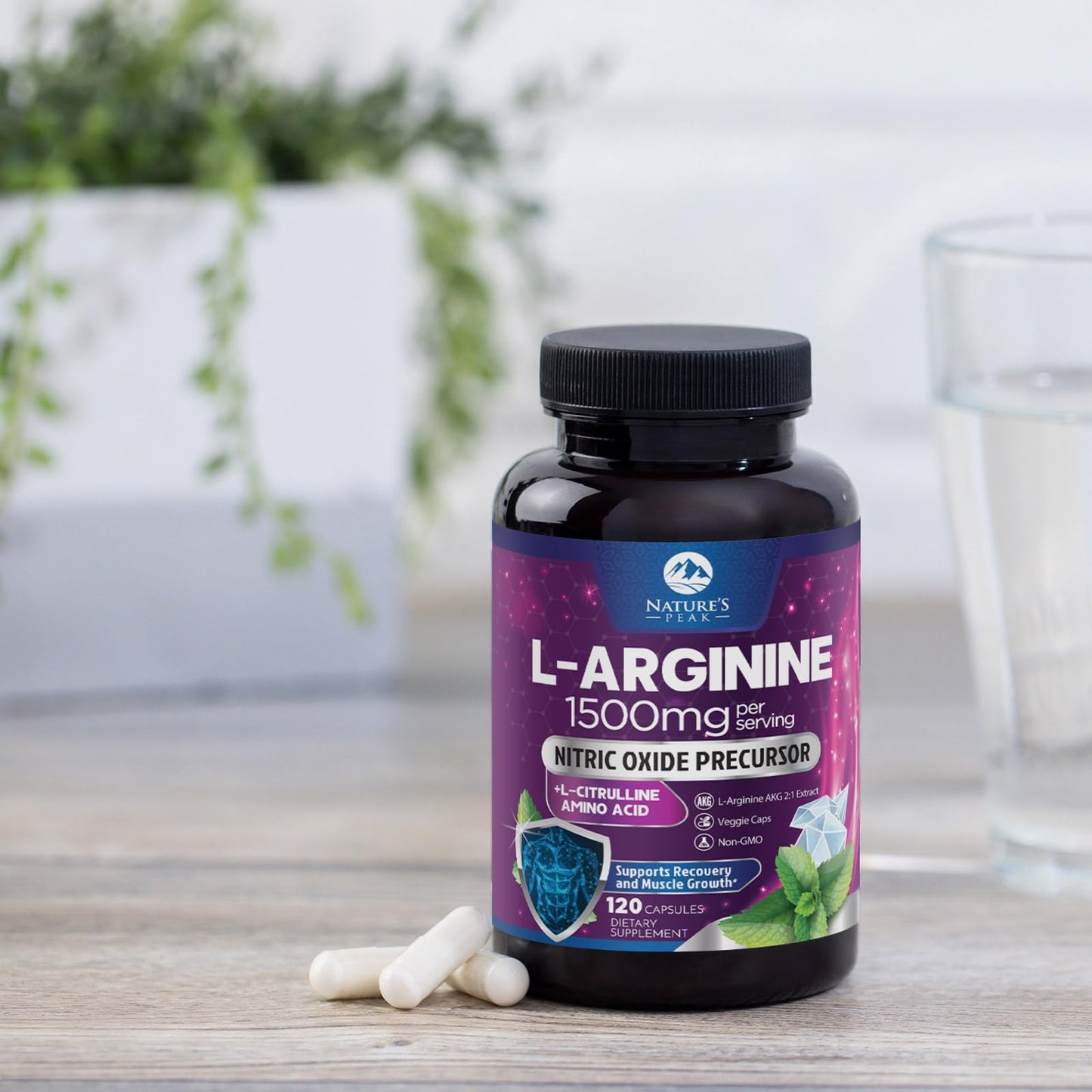 L-Arginine 1000mg Supplement – Heart Health & Energy Booster | 120 Capsules