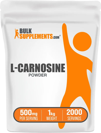 BulkSupplements L-Carnosine Powder 500mg per Serving – Gluten Free, 1kg BritishVita | Premium UK Vitamins & Wellness Supplements