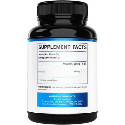 L-Citrulline 3000mg Supplement – 240 Capsules | Vegan, Non-GMO, USA Made