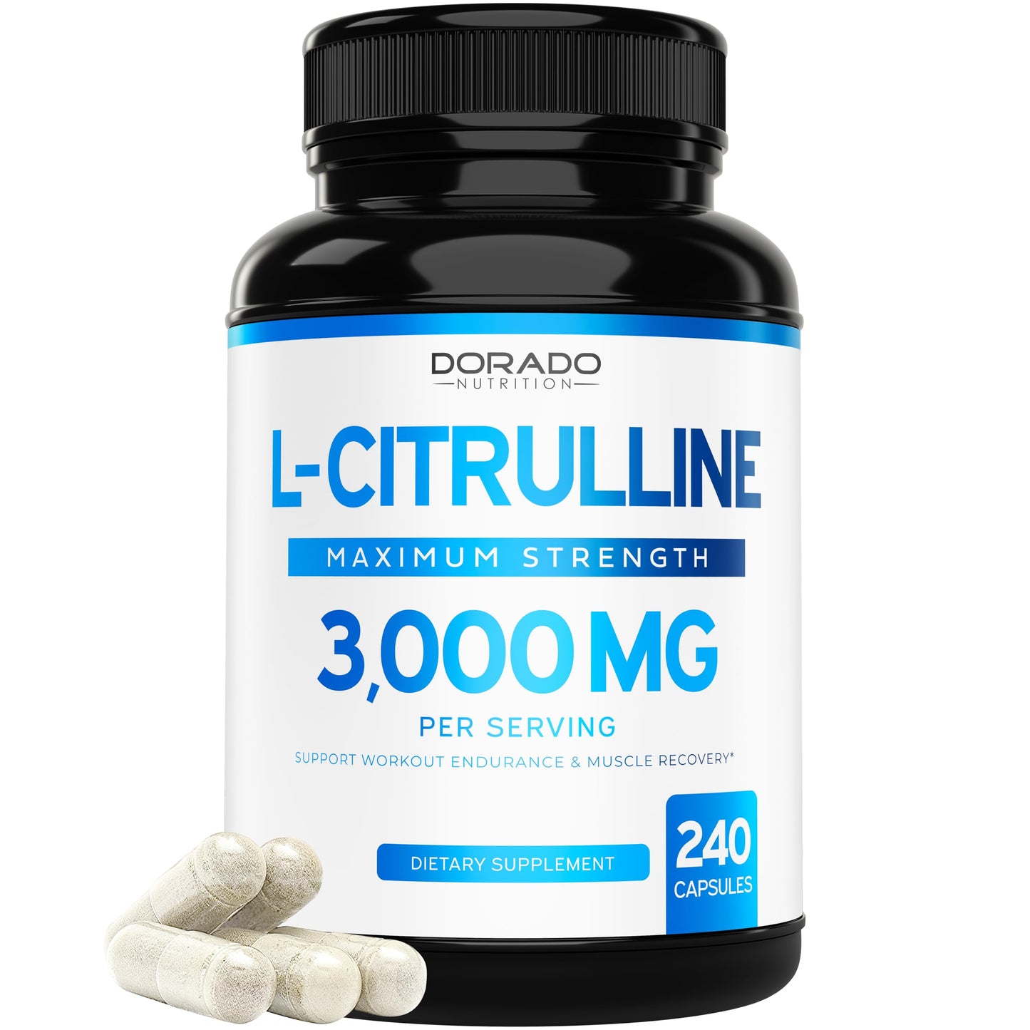 L-Citrulline 3000mg Supplement – 240 Capsules | Vegan, Non-GMO, USA Made