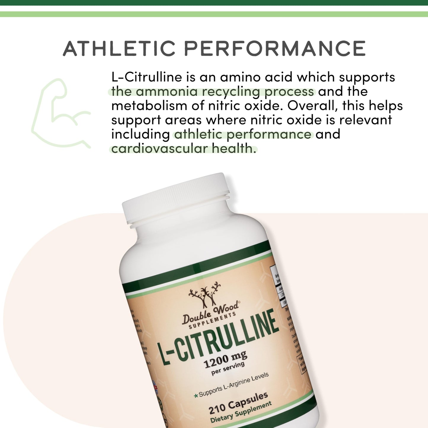 L Citrulline 1200mg Capsules – 210 Count | Nitric Oxide Booster | Double Wood