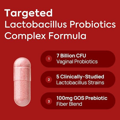 Vaginal Probiotics for Women - pH Balance, Odor Control, Flora, Immune Support - 60 CT