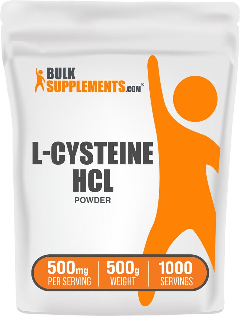 L-Cysteine HCl Powder (NAC) – 500mg/Serving, 500g | Gluten Free | BulkSupplements